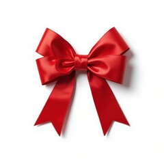 Naklejka premium Festive Scarlet Ribbon Bow Knot Decoration Celebration Event Gift Wrapping Ornament Holiday