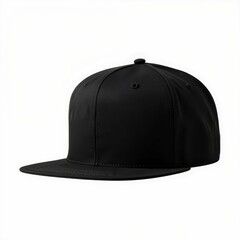 Fototapeta premium Elegant Black Snapback Hat Modern Headwear Accessory Stylish Fashionable Apparel Urban Design Cap