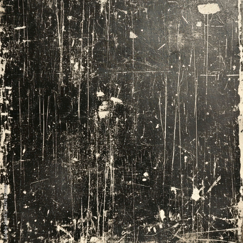 Poster worn and textured dark surface detailed monochrome grungy overlay pattern with scratches and spots
