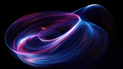 Luminous Light Trails Swirl in Abstract Form Creating Dynamic Energy and Visual Depth on Dark Void