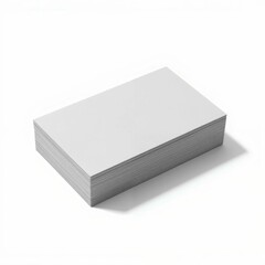 Stack of Blank White Business Cards in an Organized Pile for Professional Networking Presentation