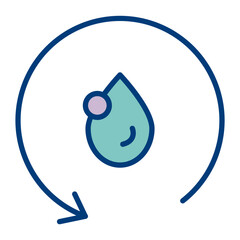 Water Cycle Vector Icon Design