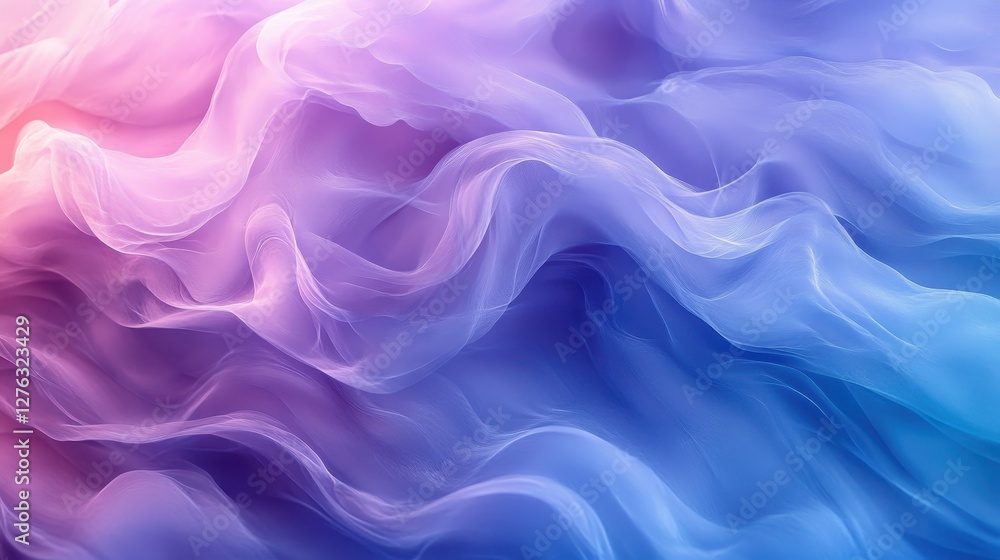 Aufkleber abstract fluid art in pink and blue tones creating dreamlike waves and flowing patterns