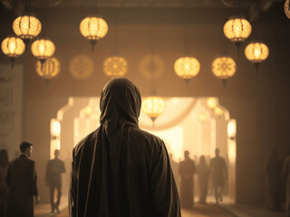 Ramadan vibe illustration background, dates, pattern,  gift