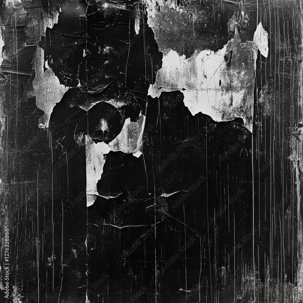 Aufkleber abstract portrait of stripped texture and dark shadows creating an atmospheric monochrome image styl