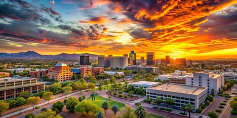 Scottsdale Arizona Sunset Skyline Phoenix ASU Downtown Landscape Panorama