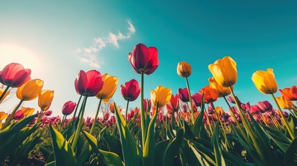 Fototapeta premium Beautiful tulip flower in Spring.