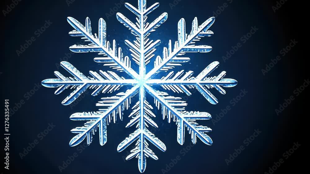 Poster Explore the mesmerizing design of a snowflake showcasing its unique structure against a contrasting dark backdrop