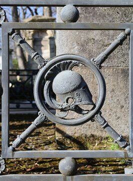 barri&egrave;re d&eacute;corer avec un casque spartiate 