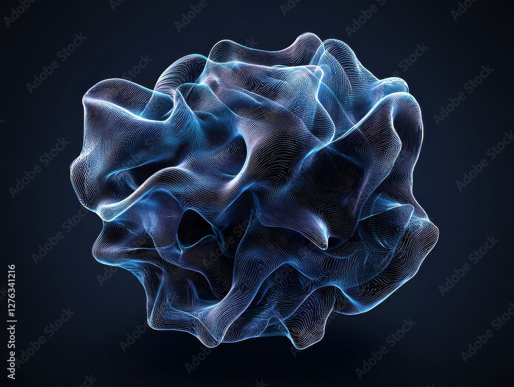 Poster minimal ai art piece showcasing fluid movement and dynamic shapes