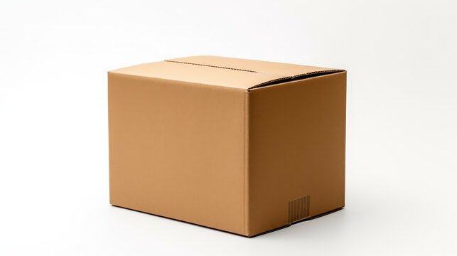 closed cardboard box isolated