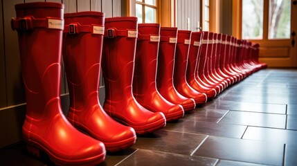 weather red rain boots