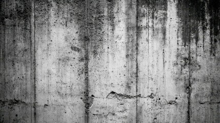 Obraz premium Weathered Concrete Wall Surface Texture with Vertical Lines and Cracks Black and White Monochrome