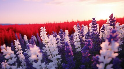 Fototapeta premium flowers white purple red gradient