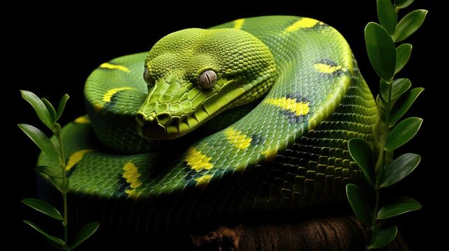 arboreal green tree python