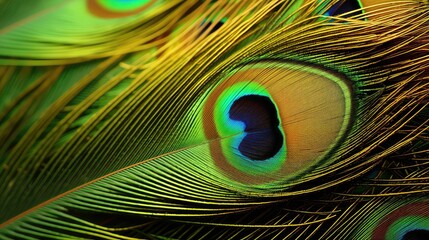 feather green and gold background