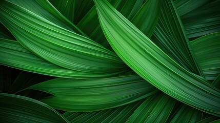 green palm tree leaves background