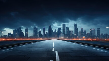 Fototapeta premium streetlights road side view city