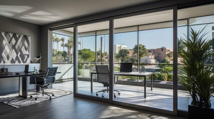 space sliding glass door