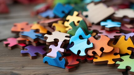 unique wooden puzzle pieces