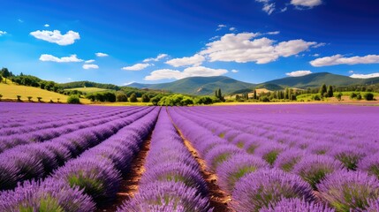 Obraz premium landscape lavender orange