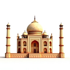 Obraz premium Taj mahal in agra india arabian arabic architecture art asia white background