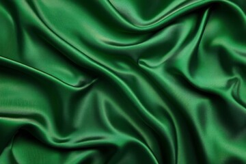 Obraz premium Luxurious green silk fabric drape with shadows. Neural network AI generated