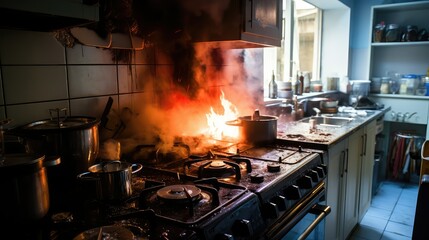 unattended fire hazard