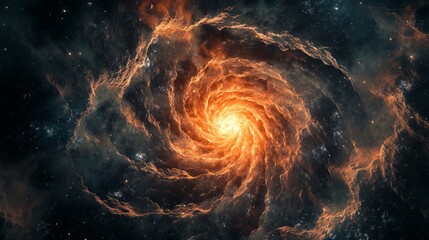 A newborn star shines amidst swirling cosmic dust, symbolizing the birth of celestial wonders.	