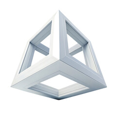 Fototapeta premium Best Abstract 3d floating squared shape illustration isolated on white background. squared Geometric shapes illustration on white.