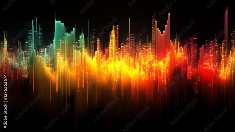Aufkleber vector digital music equalizer audio waves design template audio signal visualization signal illustr