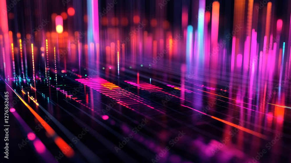 Aufkleber vector digital music equalizer audio waves design template audio signal visualization signal illustr