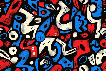 Obraz premium Colorful abstract art pattern with bold shapes and vibrant colors