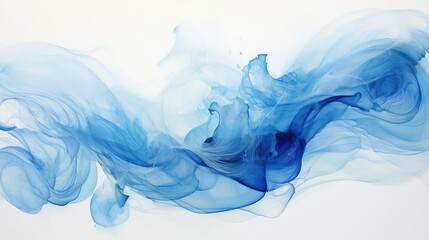 traditional sumi-e painting blue