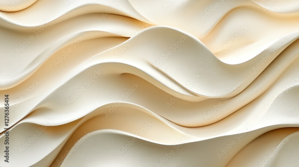 Aufkleber cream-colored wavy fabric texture creating a calm and elegant abstract background