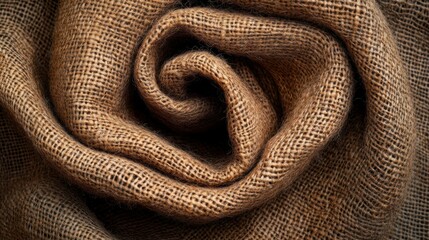 Fototapeta premium Close-up of Twisted Burlap Fabric Texture