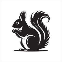 Squirrel Vector Silhouette Illustration | EPS Clipart | Printable Design