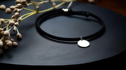 necklace black suede