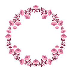 Obraz premium Pink Floral Wreath Elegant Botanical Frame