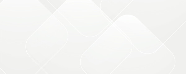3D white geometric abstract background overlap layer on bright space with rounded rhomb effect decoration