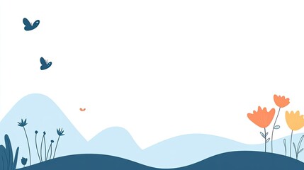 A bright, whimsical garden with colorful flowers and fluttering butterflies, evoking joy and liveliness.