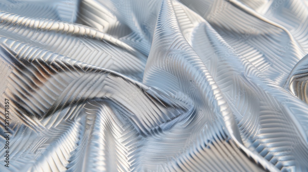 Poster elegant silver fabric textured surface with subtle waves and patterns for luxurious textile applicat