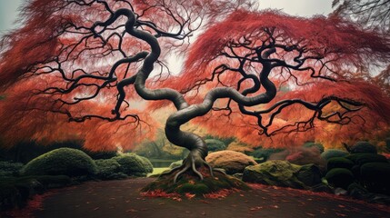 autumn twisted trees