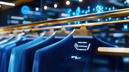 Fototapeta premium Innovative fashion display modern retail space digital technology showcase contemporary environment close-up view future of fashion