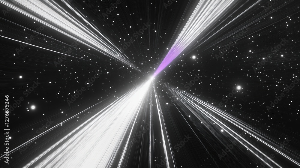Aufkleber light streaks across a starry void creating a sense of speed and cosmic wonder a blend of science an