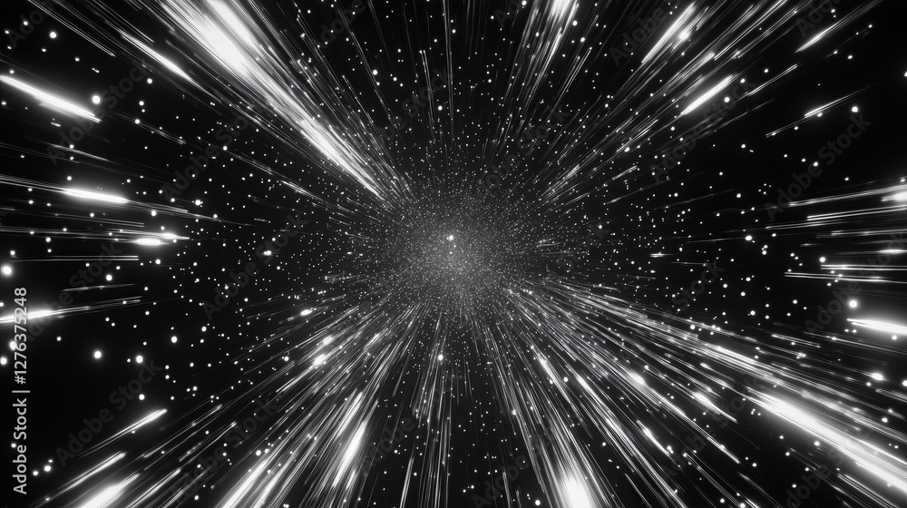Aufkleber a stunning representation of light speed travel through a tunnel of stars creating a sense of speed 