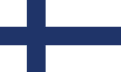 Finland official National flag vector icon. Standard color. Standard size. A rectangular flag. Computer illustration.