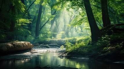 Obraz premium forest backgrounds blue green