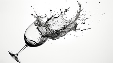 movement black and white drawing wine