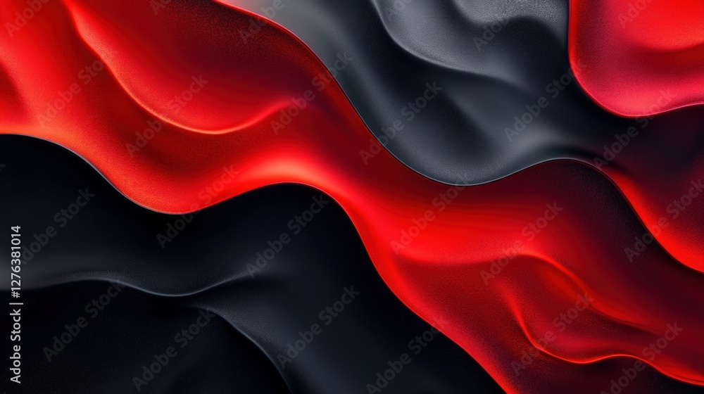 Aufkleber abstract red and black wavy pattern with smooth fabric texture
